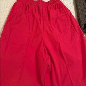 Red Women's Elastic-Waist Bermudas Shorts